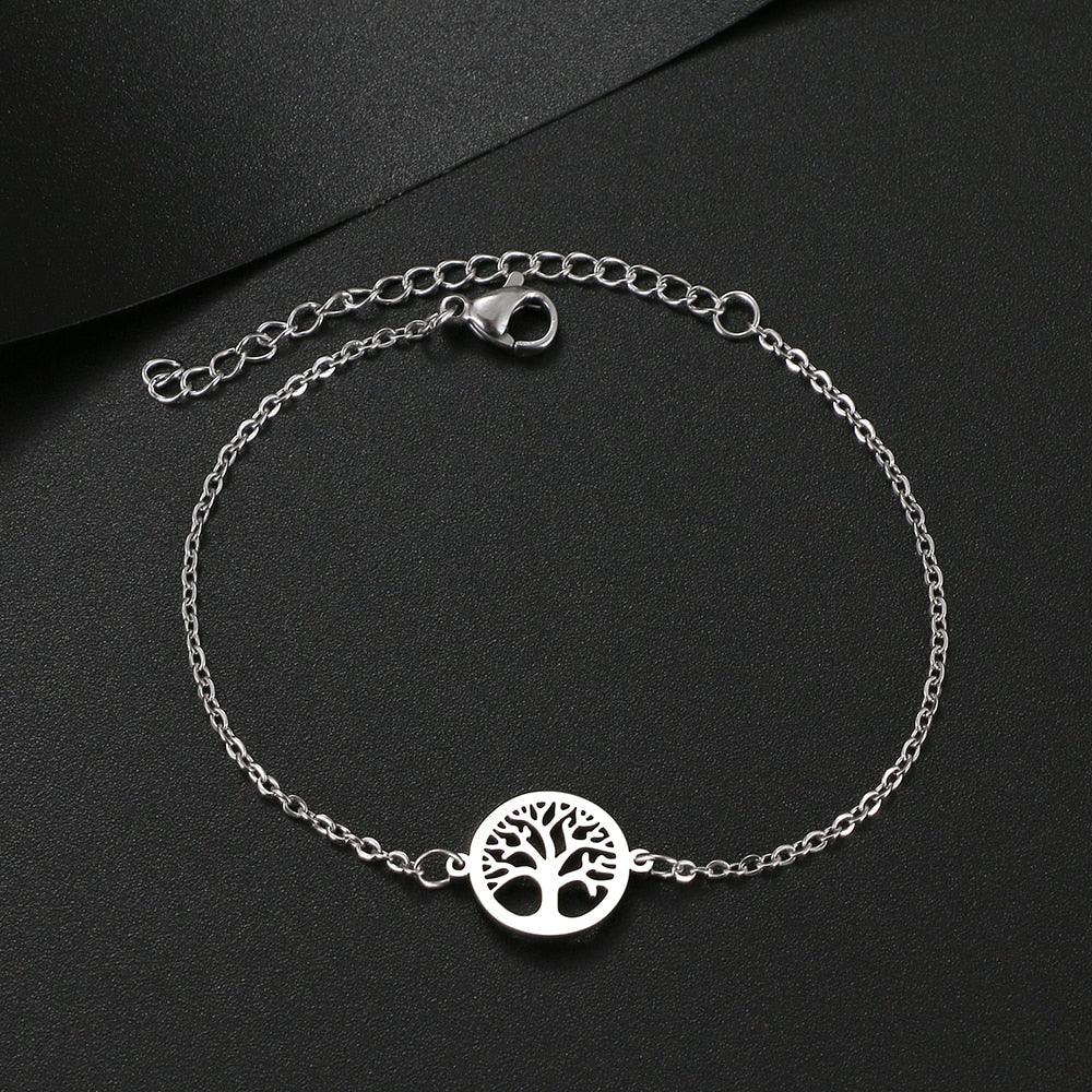 Glücksbaum Armband für Damen auf Edelstahl - Graviro